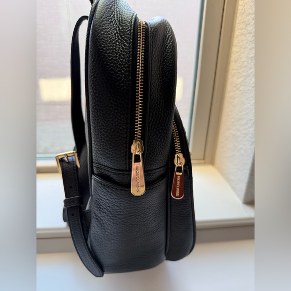 Michael kors black leather backpack with gold studs. Never used. - Picture 2 of 7